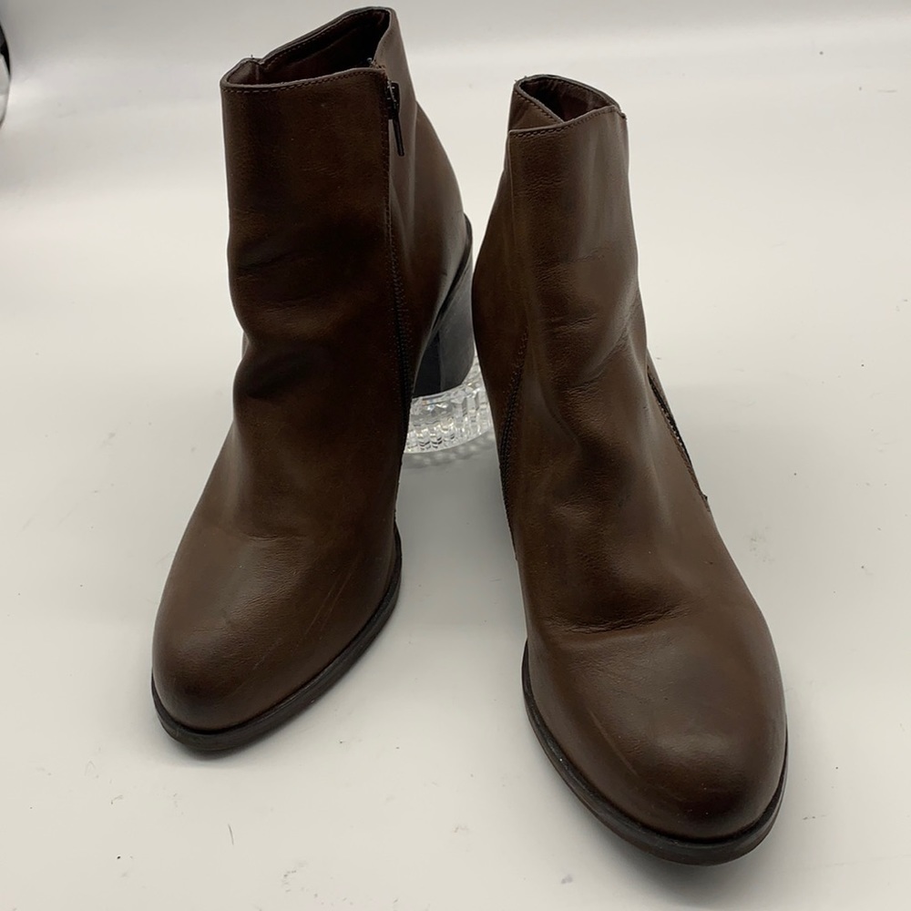ana Otis Dark Brown Womans Ankle boot with side zipper  size 9 1/2 M